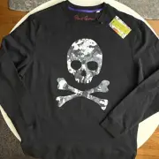 Robert Graham Classic Fit Knockout Skull Crewneck Sweater Size Medium New