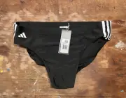Adidas 3 Three Stripe Swim Briefs Mens Black/White - 40