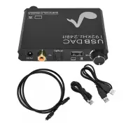 Black Optical Digital To Analog Audio Converter 192KHz DAC Converter Accessories