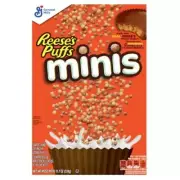 932240 1 X331G BOX GENERAL MILLS REESE'S REESES PUFFS MINIS PEANUT BUTTER CEREAL