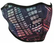 Zan Headgear Neon Circuit Neoprene Half Face Mask Motorcycle Snowboarding Ski