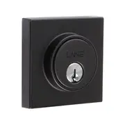 Lane Black Square Slimline Single Cylinder Deadbolt