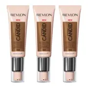 Revlon Photoready Candid Natural Finish Foundation 22ml - 540 Walnut x3