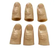 6 SET RUBBER VINYL THUMB TIPS Finger Fake Soft Magic Trick Vanish Magician Pack
