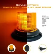 ProLED Magnet Mount Amber LED Light Beacon With 12 Flash Patterns, 10-30 Volt DC