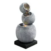 NNEDSZ Solar Fountain Water Feature Bird Bath Garden LED Light 80CM Grey