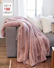 Donna Salyers Fabulous-Furs Rosewood Posh Throw Blanket with $20 Credit