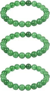[Generic] Set of 3 Crystal Bracelets - Healing Crystals, Energy, Worry Stone, Triple Protection Bracelets Ladies' bracelet temperament round bead bracelet