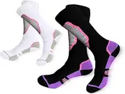 RainFlowwer Ski Socks, Cold Weather Socks for Snowboarding, Thermal Knee-high Warm Socks for Adult and Child