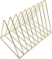 Veemoon Space Saving Office Desktop Iron Bookshelf Organizer Heavy Duty Metal Magazine Rack for Neat and Tidy Desk Stylish Storage for Magazines Files and Office Supplies