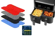 Basket Air Fryer Liners Reusable Silicone Non-Stick Air Fryer Liners-Four Squares And Magnetic Stickers