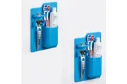 2PK Bathroom Storage Organizer Silicon Suction Toothbrush Paste Razor Holder