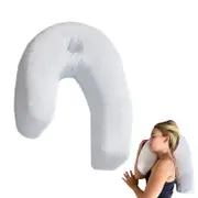 Side Sleeper Support Pillow with Ear Hole U Shaped Body Pillow Contoured Pillow for Neck Shoulder