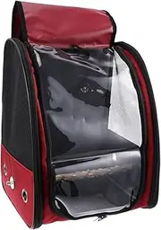 minkissy 1pc Parakeet Cage with Stand Backpack Macaw Parrot Cage Parrots Bag Budgie Carrier Bird Carrier Bird Cages Large Bird Cage Birds Travel Red Outgoing Box Bird