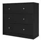 Portland 3-Drawer Black Chest Particle Board Black