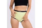Womens High waisted Cotton Full Brief Green