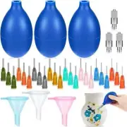 Frienda 3 Sets Slip Trailer Bottle for Pottery Glaze Precision Tip Blue