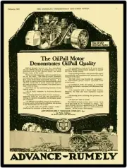 1920 Advance Rumely Tractors 12-20 Oil Pull Motor Reproduction Metal Sign