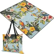 Yoogain Picnic Accessories Sand Free Outdoor Beach Blankets Waterproof Sandproof for Outdoorsy Women Couples Gift Tropical Plants Parrots Animals 60x80in