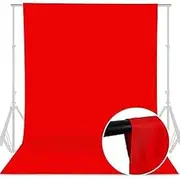 Red 2Mx3M Hridz Muslin Backdrops for Photography Cloth Screen Photo Background Color Chromakey for Studio Video Wedding Ceremony Home Decoration Curtain