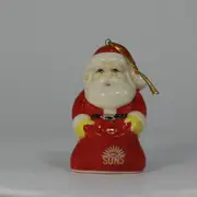 Gold Coast Suns AFL Ceramic Hand-Painted Santa Christmas Decoration