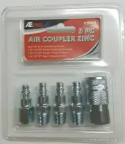5 PIECE QUICK 1/4 COUPLER & PLUG SET STEEL CONNECTORS STARTER KIT AIR TOOL NEW