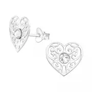 Silver Cut Out Stud Earrings