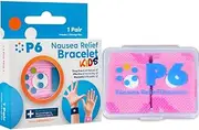 P6 Motion Sickness Bands for Kids Children’s Wristbands for Anti Nausea Sea Cruise Travel Car Sickness All-Natural Non Drowsy Relief (Pink)