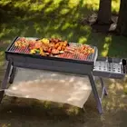 Foldable Outdoor BBQ Grill Portable Camping Stainless Steel Mesh Steel Black