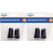 Better Home Care Now Walking Stick Tips Rubber NonSlip End Bottom Black 16mm 2x 2 Pack