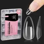 Beetles Gel Nail Tips Medium Almond Etch X Nail Tips,12 Sizes 288 PCS Half Matte
