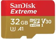 SanDisk 32GB Extreme microSDHC UHS-I Memory Card with Adapter SDSQXAF-032G-GN6M