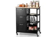 Kitchen Island Cart with Storage, Drawers, Shelves