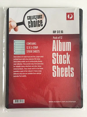 New Australia Post Collectors Choice 12 Pack 7 Hole 5 Strip Stock Album Sheets