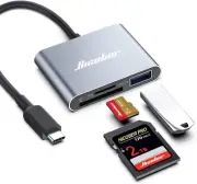 Lector de tarjetas de memoria USB C a SD, Micro SD, Lector de tarjetas tipo C a