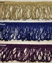 2" Stretch Metallic Chainette Fringe - 6 Continuous Yards- Many Colors Available