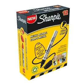 Sharpie S0945720 Metal Barrel Small Bullet Black Box of 12