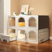 PINNKL Cat Cage Indoor with Cat Litter Box - Kitten Playpen Kennels - Stronger, Stress-Free Space for Your Kitty - Easy Installation, No Tools Needed (Size : 41.7''x18.3''x27.9'')