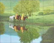 Western Tile Backsplash Ralph Delby Art Ceramic Mural RDA006