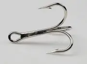 1595 - BULK Mustad Hooks 3565-NI-2/0 Nickel 2X Strong Treble Hook