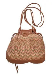 Zigzag Pattern Weave Drawstring Bag--ADO-AXC-5123