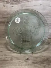 Very Nice Coca Cola Green Glass Serving Platter 13" Diameter Made in USA #12652