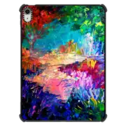 iPad Air 11-inch (M2/M3) iPad Impact Case WELCOME TO UTOPIA - Colorful Magical Forest Abstract Trees Floral Nature Galaxy Flowers Rainbow Bold Whimsical Fairy Land Painting