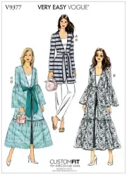VOGUE SEWING PATTERN 9377 MISSES 4-14 EASY UNLINED V-NECK JACKET, RUFFLE OPTIONS