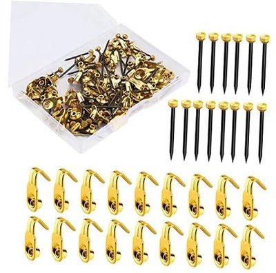 Luter 100pcs Picture Hanging Kit 10lbs Stainless Steel Picture Hanging Hooks