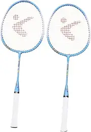 Kisangel 1Pair Badminton Racket Set Aluminium Alloy Cartoon Rackets for Outdoor Sports Lightweight and Safe Design for Boys and Random Blue Pink Colors Training Tool