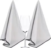 Microfiber Glass Polishing Cloths Lint -Free Drying Towels Wine Glasses Stemware