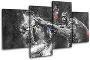 Bold Bloc Design - UFC MMA Jon Jones Dominick Reyes Sports 160x90cm MULTI Canvas Art Print Box Framed Picture Wall Hanging - Hand Made In The UK - Framed And Ready To Hang 13-9625(00B)-MP04-LO-C