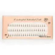Lashie - Natural Cluster Eyelash Extensions Individual - Black - 0.8cm