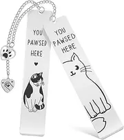 ROMISBABA 2pcs Creative Cat Bookmarks Metal Book Marks for Cat Cute and Funny Animal Book Accessories Practical Chains for Readers and Students